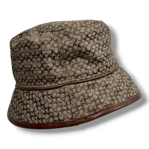 Coach Brown Signature Mini C Jacquard Monogram Bucket Hat Medim Large - Picture 12 of 13